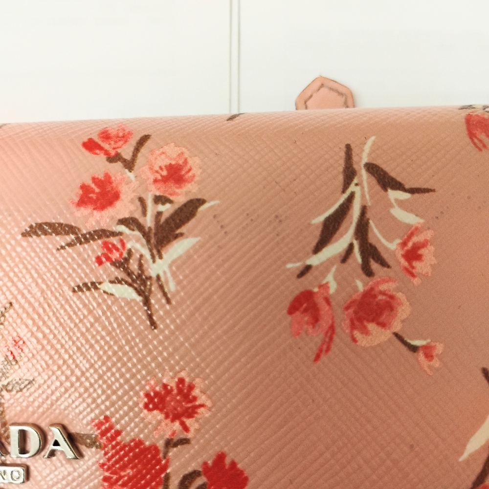 2FER Prada Long Wallet & Card Holder - Pink Floral - Picture 4 of 16